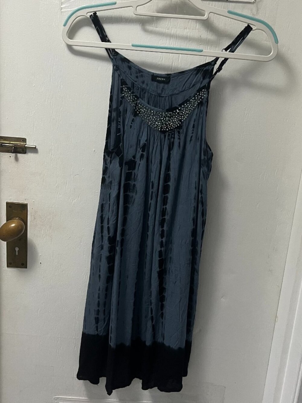 Raviya Womens Jeweled Thin Strap Sleeveless Sundress/Summer Coverup Size S